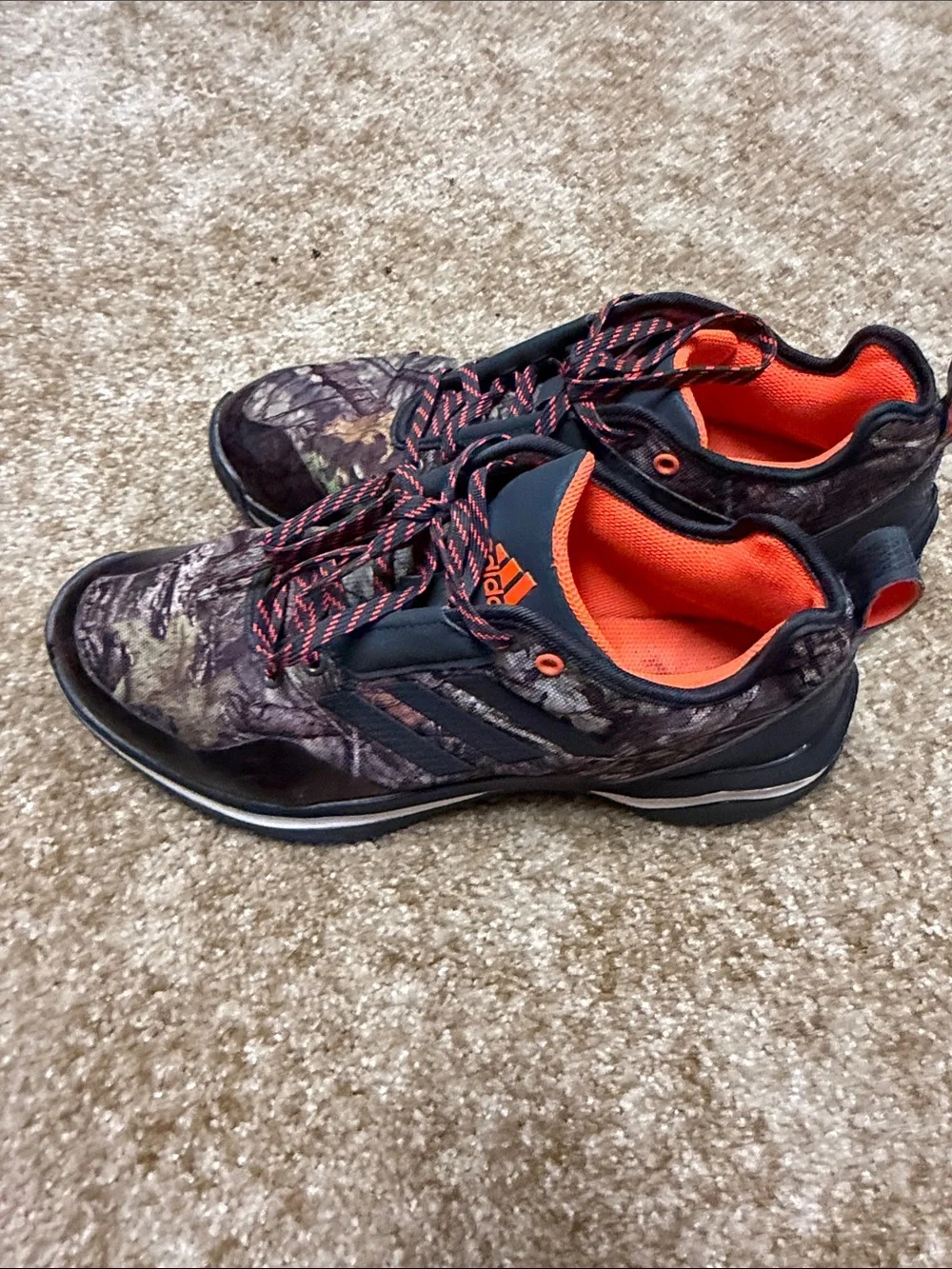 adidas Men's Camouflage Trail Sneakers with Orange Accents